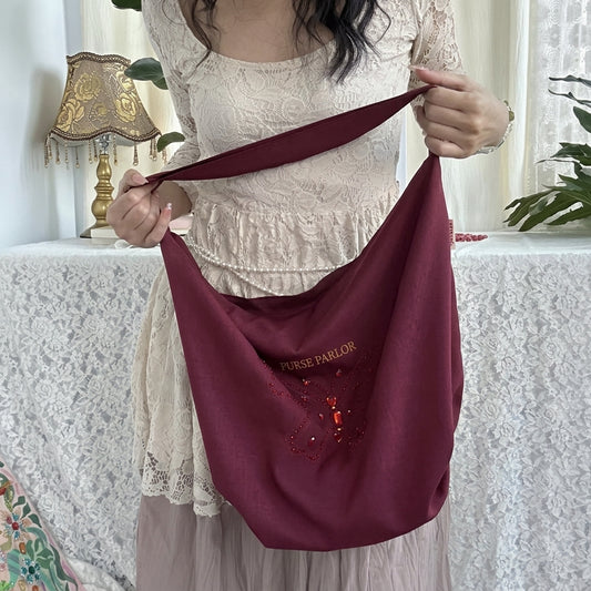 Butterfly Hobo Bag – Burgundy