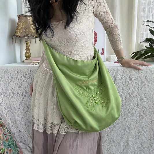 Butterfly Hobo Bag – Sage Green