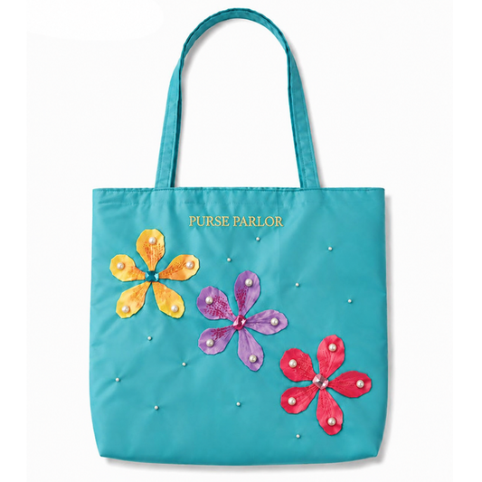 Garden Bloom Satin Tote Bag
