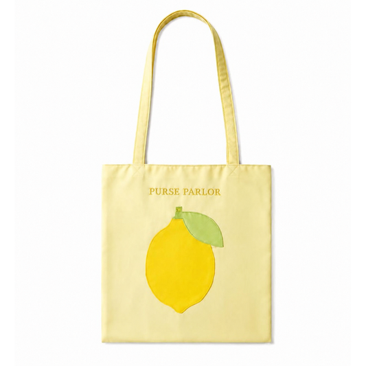 Lemon Garden Satin Tote Bag