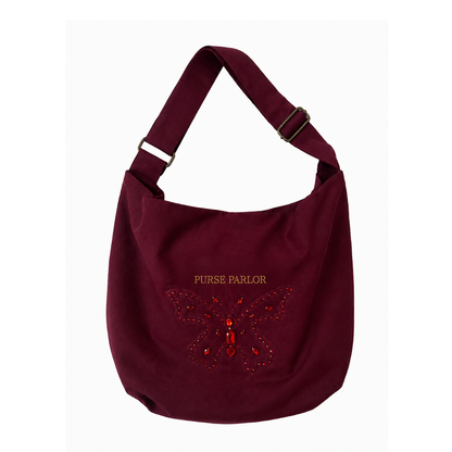 Butterfly Hobo Bag – Burgundy