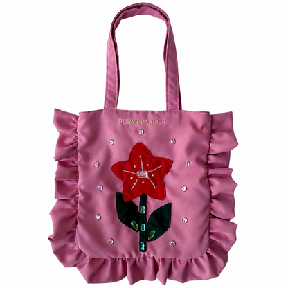 3D Flower Ruffle Tote Bag