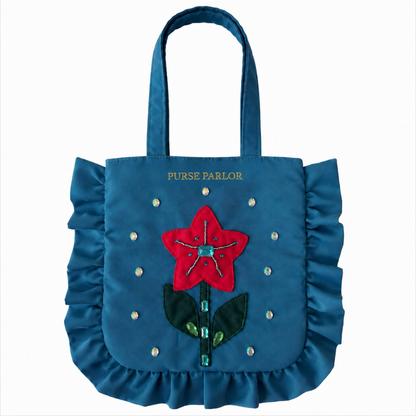 3D Flower Ruffle Tote Bag