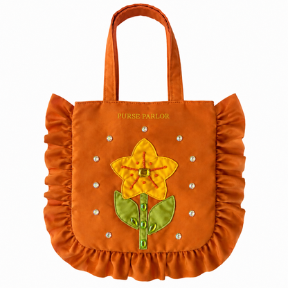 3D Flower Ruffle Tote Bag