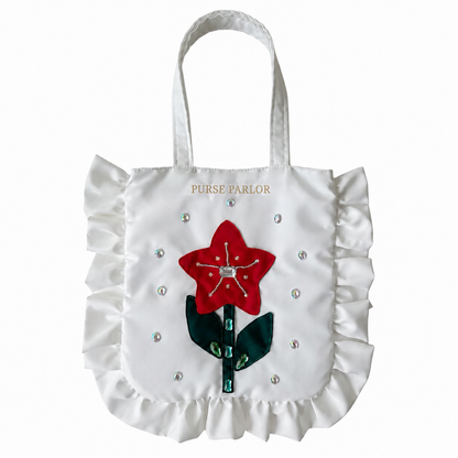 3D Flower Ruffle Tote Bag