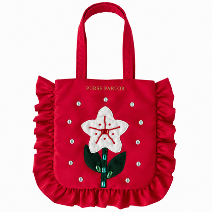 3D Flower Ruffle Tote Bag