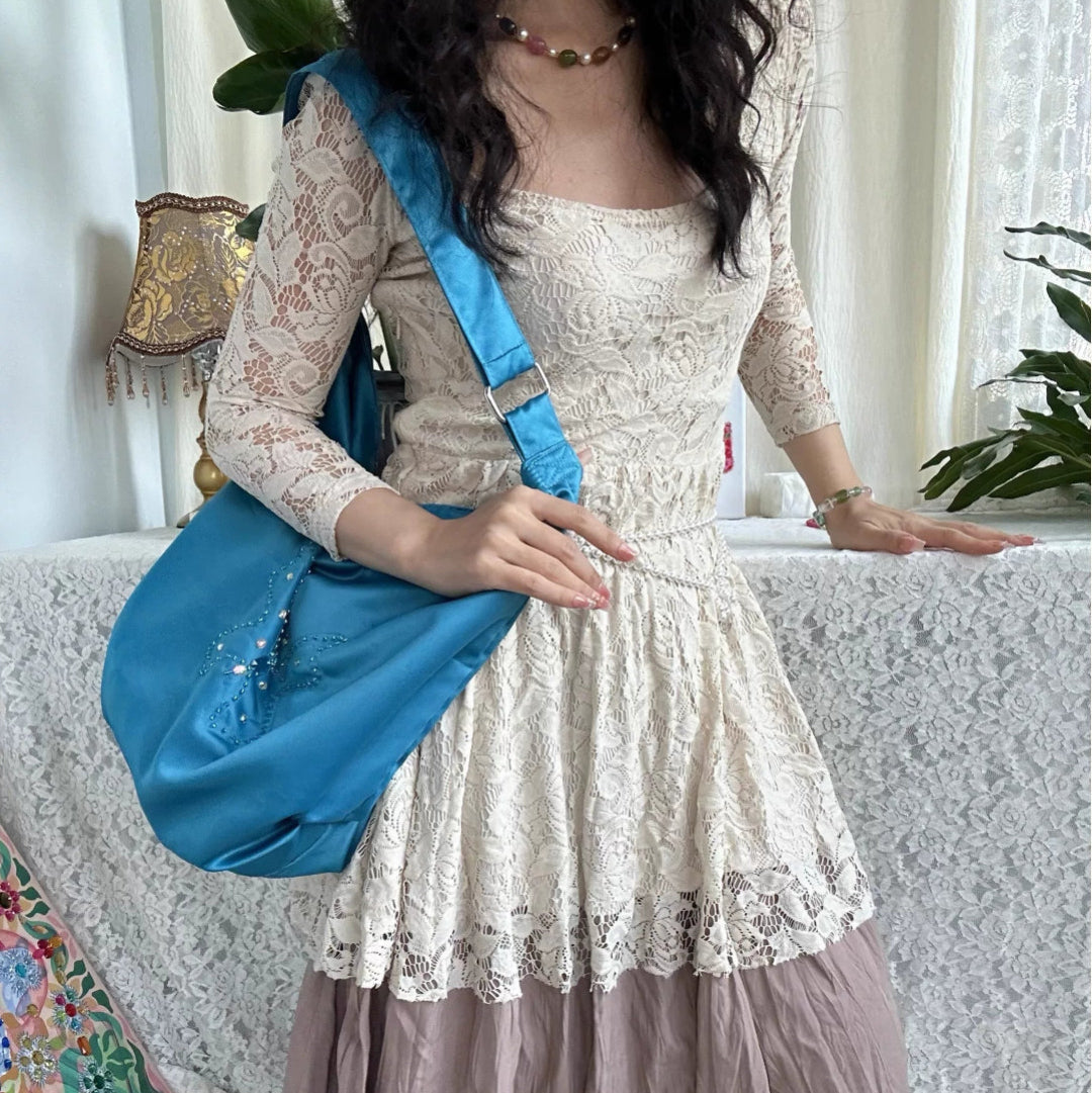 Butterfly Hobo Bag – Teal Blue
