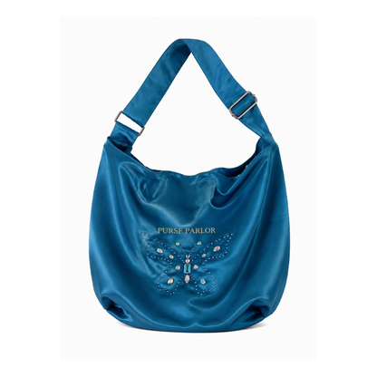 Butterfly Hobo Bag – Teal Blue