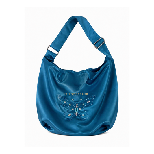 Butterfly Hobo Bag – Teal Blue