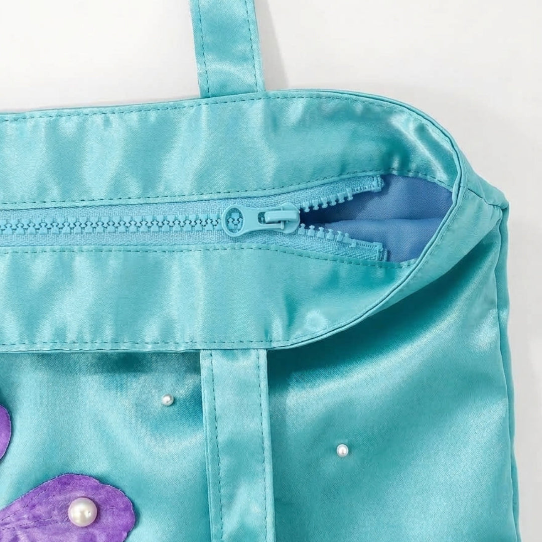 Garden Bloom Satin Tote Bag