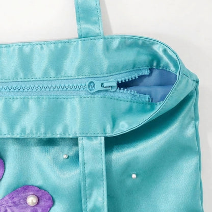 Garden Bloom Satin Tote Bag