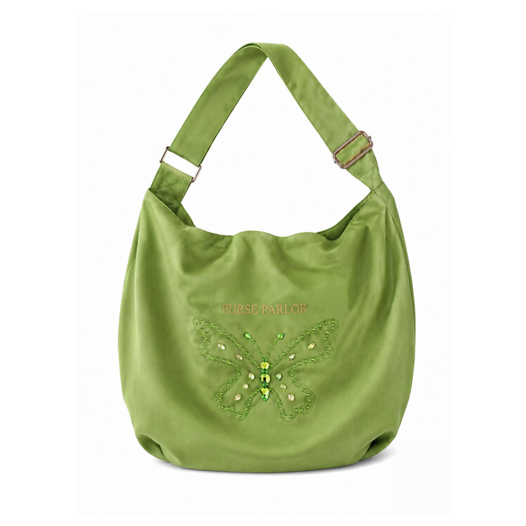Butterfly Hobo Bag – Sage Green
