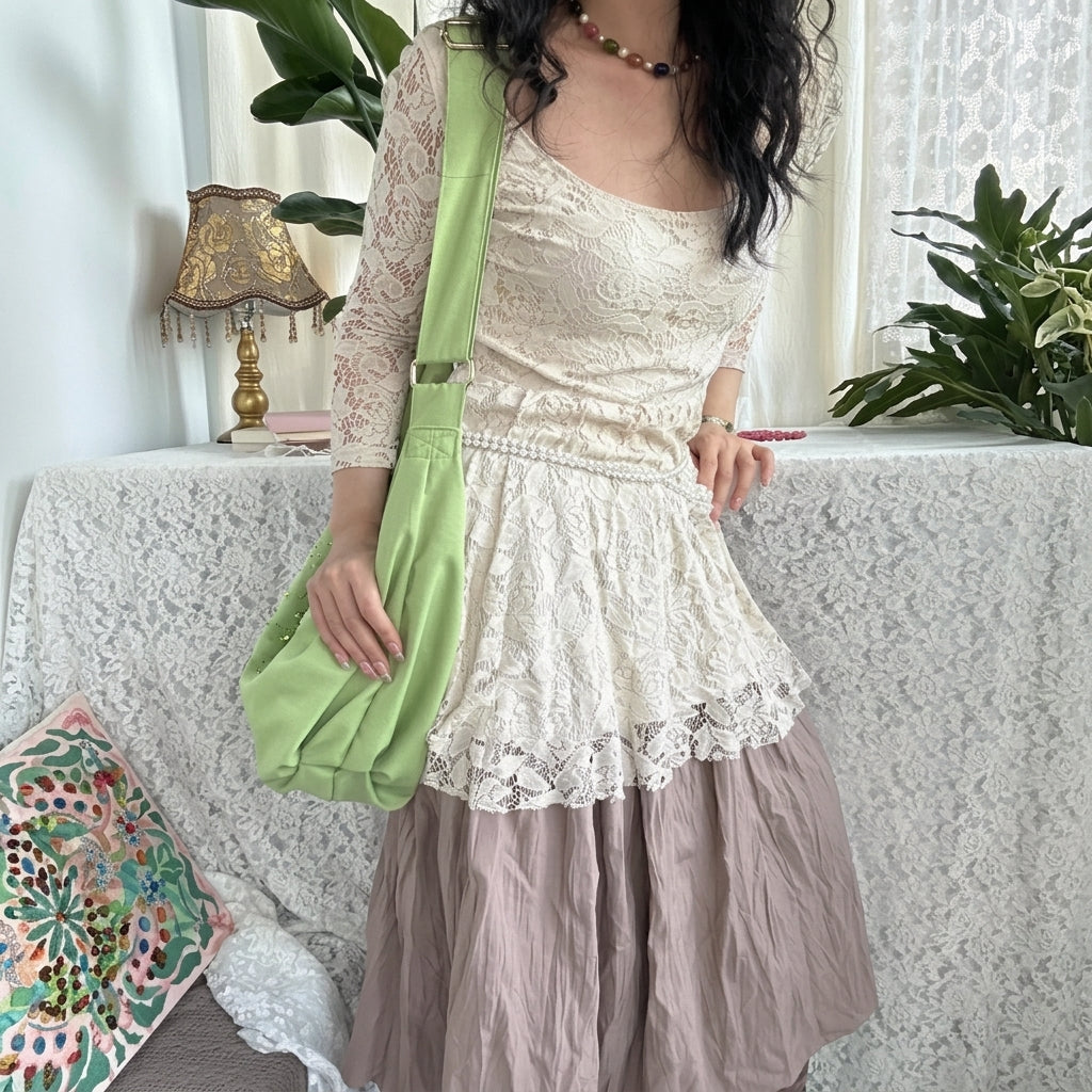 Butterfly Hobo Bag – Sage Green