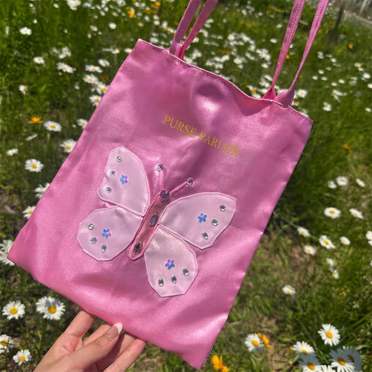 Butterfly Dream Satin Tote Bag