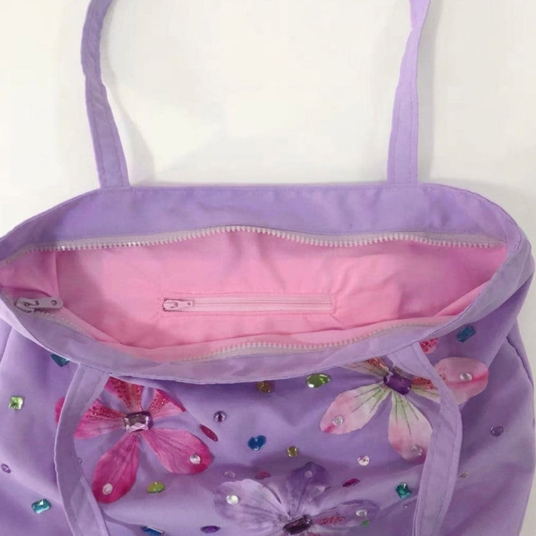 Lavender Blossom Satin Tote Bag